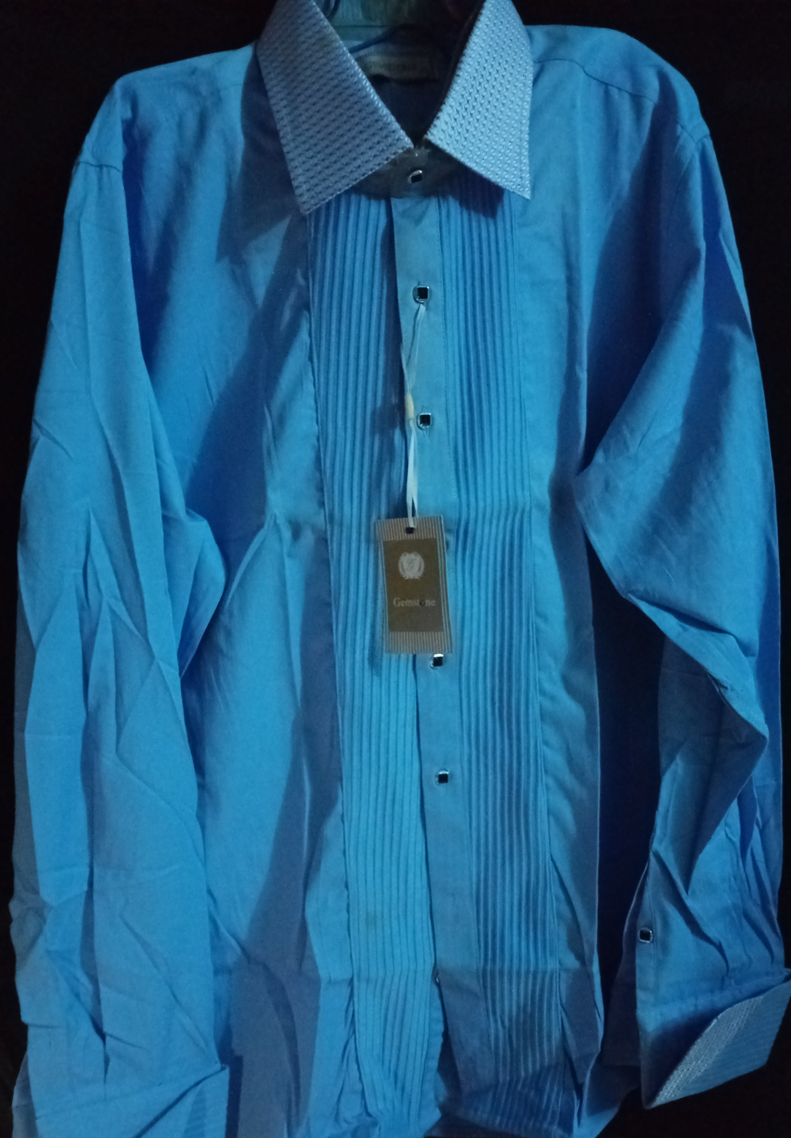 Gemstone blue long sleeved shirt - BV COLLECTION | Flutterwave Store
