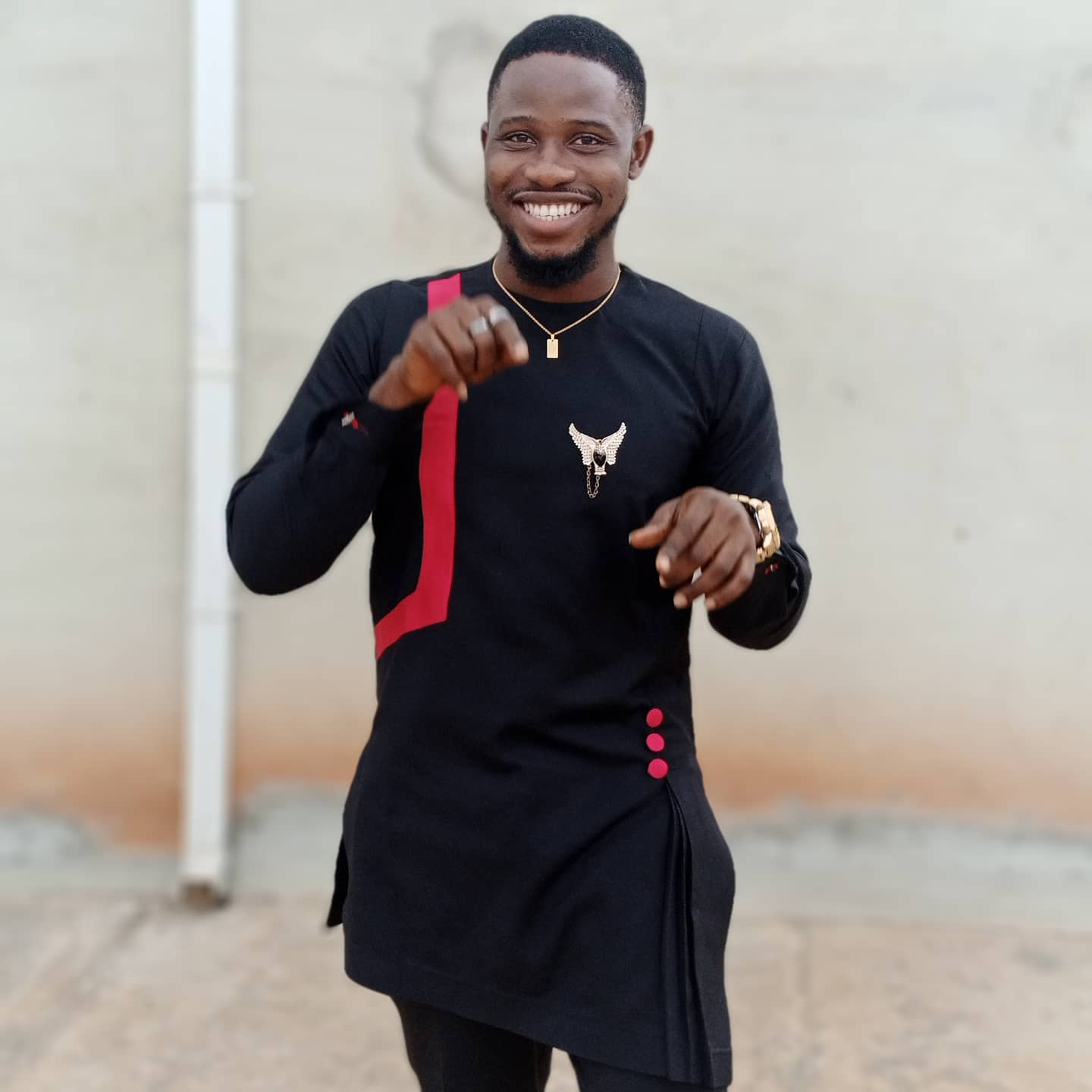 Black Senator Wear with Red designs - Ser Lette Concepts | Flutterwave Store