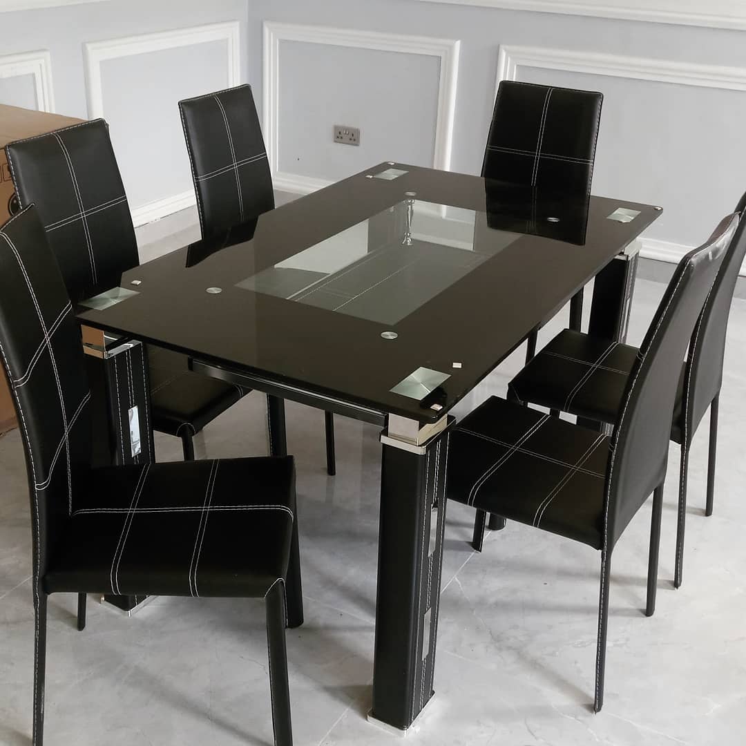 6 Seaters glass top Turkey dinning table - Mims Global Enterprise ...